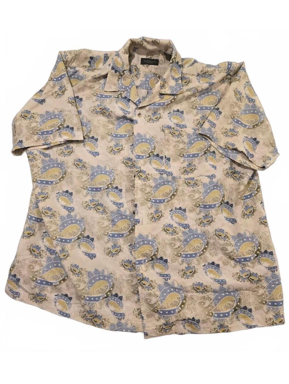Van Heusen Men's Paisley Short Sleeve Shirt Large